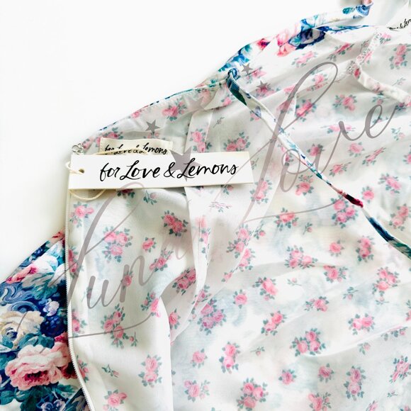 FOR LOVE & LEMONS Josalyn Maxi Dress In Blue NWT - Picture 13 of 14